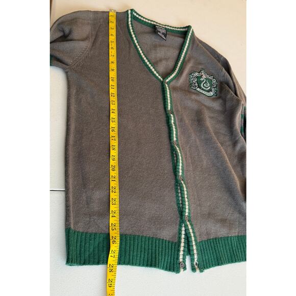 Harry Potter Wizarding World Cardigan Sweater Women Large Slytherin House - Picture 5 of 8